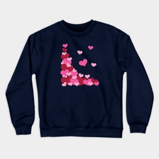 Hearts | Love | Pink | Dark Blue Crewneck Sweatshirt